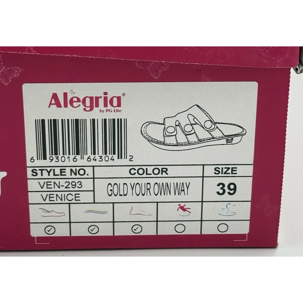 Alegria Venice Sandals Women's Size 9 (39) Gold Your Own Way Leather Comfort NIB - Picture 11 of 11